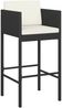vidaXL 5-tlg. Gartenbar-Set mit Kissen Poly Rattan Schwarz 3094800 Bild 3