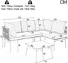 Merax Garten Loungesessel Set, Gartenlounge-Set, U-förmiges Gartenmöbel Set, balkon möbel, Wetterfestes Outdoor Ecksofa, für 8 Personen, Grau Bild 4