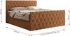 Boxspringbett mit gesteppter Front und Kopfteil, Multipocket-Matratze, zwei Bettkästen - MIREN DUO - 200 x 200 cm - Orange Stoff - H4 Bild 5
