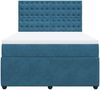 vidaXL Boxspringbett mit Matratze Dunkelblau 140x200 cm Samt 3292374 Bild 4