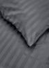 Carpe Sonno Bettwäsche Damast 135x200 155x220 Hochwertige Hotel Baumwoll Bettwäsche gestreift, Mako-Damast, 2 teilig, Elegante Bettwaren Allergiker Bettbezug Reißverschluss Dunkel Grau Bild 2