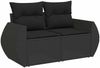 vidaXL 9-tlg. Garten-Sofagarnitur mit Kissen Schwarz Poly Rattan 3326686 Bild 5