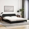 vidaXL Bett mit Matratze "Dover" Schwarz 180x200 cm Stoff 3208446 Bild 3
