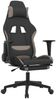vidaXL Gaming-Stuhl mit Fußstütze Schwarz und Taupe Stoff [3143745] Bild 2