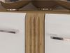 Wohnzimmer Vitrine Highboard Eiche Castello Nb. mit weiß Hochglanz AKRON-131 MDF Front mit edler Fräsung, B/H/T: ca. 92/143/42 cm Bild 5