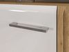 Wohnzimmer Vitrine Highboard Eiche Castello Nb. mit weiß Hochglanz AKRON-131 MDF Front mit edler Fräsung, B/H/T: ca. 92/143/42 cm Bild 4