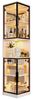 REDOM Vitrine Hohe Vitrine mit farbwechselnder LED & verspiegelter Rückwand (Packung, 1-St, Elegantes Stück für die dramatische und geschützte Präsentation) 42x205x44 cm in Weiß, mit doppelten Glastüren & Kippschutz Bild 3