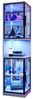 REDOM Vitrine Hohe Vitrine mit farbwechselnder LED & verspiegelter Rückwand (Packung, 1-St, Elegantes Stück für die dramatische und geschützte Präsentation) 42x205x44 cm in Weiß, mit doppelten Glastüren & Kippschutz Bild 4