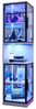 REDOM Vitrine Hohe Vitrine mit farbwechselnder LED & verspiegelter Rückwand (Packung, 1-St, Elegantes Stück für die dramatische und geschützte Präsentation) 42x205x44 cm in Weiß, mit doppelten Glastüren & Kippschutz Bild 5