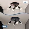 ZMH 4er Deckenstrahler schwenkbar schwarz GU10 Metall Moderne Lampe für Wohnzimmer Küche Flur und Esszimmer Bild 5