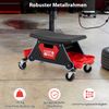 Rollhocker für Mechaniker Schwerlast-Werkstatthocker auf Rollen mit ausziehbarer Schublade & 2 Fachteilen 135 kg Kapazität Schwarz Bild 3