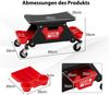 Rollhocker für Mechaniker Schwerlast-Werkstatthocker auf Rollen mit ausziehbarer Schublade & 2 Fachteilen 135 kg Kapazität Schwarz Bild 2