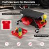 Rollhocker für Mechaniker Schwerlast-Werkstatthocker auf Rollen mit ausziehbarer Schublade & 2 Fachteilen 135 kg Kapazität Schwarz Bild 4