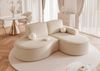 Ecksofa Designersofa Sofa ARLET in Stoff Abriamo Hellbeige Ottomane Rechts Bild 2