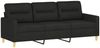 vidaXL 3-Sitzer-Sofa Braun 180 cm Stoff, Schwarz, 198x80 cm Bild 2