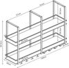 Weinregal Hubro 120x30x85 cm Schwarz/Walnussoptik [en. casa] Bild 3