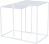 Beistelltisch Set PUR aus Metall, modern und pulverbeschichtet, quadratisch, Weiß, 2-teilig Bild 3