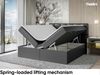 MEBLINI Boxspringbett TAPO 1 120x200 cm mit Bettkasten - H3/Schwarz Kunstleder Polsterbett - Doppelbett mit Topper & Taschenfederkern-Matratze Bild 3