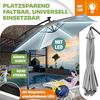 Kesser® Sonnenschirm LED Solar mit Abdeckung, Polyester / Aluminium hellgrau, Ø 300cm Bild 4
