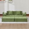 Sofa 162 x 78 x 66 cm mit 2 Kissen – modulares Chenille-Sofa in Grün mit Seitentaschen Bild 4