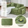 Sofa 162 x 78 x 66 cm mit 2 Kissen – modulares Chenille-Sofa in Grün mit Seitentaschen Bild 5