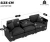 Sofa 242 x 80 x 88 cm, 3‑Sitzer Chenille in Grau mit klappbarer Rückenlehne, USB-Anschluss und Stauraum Bild 4