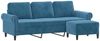 vidaXL 3-Sitzer-Sofa mit Hocker Blau 180 cm Samt 3201224 Bild 3