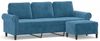 vidaXL 3-Sitzer-Sofa mit Hocker Blau 180 cm Samt 3201224 Bild 2
