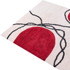 Teppich Baumwolle beige rot 140x200 cm abstraktes Muster Kurzflor BOLAT Bild 4