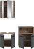 Badkombination (B/H/T: 135x185x30 cm) in schwarz matt und Nox Oak Nachbildung Bild 3