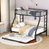 Bett Etagenbett 90(140)x200 cm aus Metall mit Ausziehbett und Leitern – platzsparend, sicher und robust Bild 3