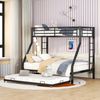 Bett Etagenbett 90(140)x200 cm aus Metall mit Ausziehbett und Leitern – platzsparend, sicher und robust Bild 2