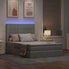 vidaXL LED-Speicherbett mit Matratze Hellgrau 140 x 190 cm Stoff 3372414 Bild 5