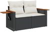 vidaXL 6-tlg. Garten-Sofagarnitur mit Kissen Schwarz Poly Rattan 3226763 Bild 4