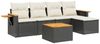 vidaXL 6-tlg. Garten-Sofagarnitur mit Kissen Schwarz Poly Rattan 3226763 Bild 2