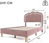 Polsterbett 90x190 cm mit LED-Kopfteil, verstellbares Kopfteil, Samt Rosa Bild 2