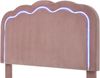 Polsterbett 90x190 cm mit LED-Kopfteil, verstellbares Kopfteil, Samt Rosa Bild 5