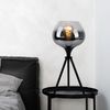 Tischleuchte, Glasschirm, Metall, schwarz rauch, H 45 cm Bild 4