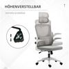 Vinsetto Bürostuhl Ergonomisch, Schreibtischstuhl mit Verstellbar Armlehne (Drehstuhl, 1 St), Computerstuhl mit Lendenstütze, Mesh, Grau Bild 4