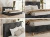 Design Polsterbett LUMARO CLASSIC 140 x 200 cm mit Lattenrost & 12cm hohen Füßen, Doppelbett mit Kopfteil, Konfigurierbar - Dunkelgrau Plüsch Bild 2
