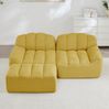 Modulares Sofa mit Ottoman, Granulierter Fleece, 210 x 165 x 79 cm, ohne Montage, Gelb Bild 3
