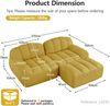 Modulares Sofa mit Ottoman, Granulierter Fleece, 210 x 165 x 79 cm, ohne Montage, Gelb Bild 4