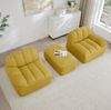 Modulares Sofa mit Ottoman, Granulierter Fleece, 210 x 165 x 79 cm, ohne Montage, Gelb Bild 5