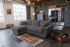 KAWOLA Sofa DAMETO Ecksofa Bettsofa Schlafsofa mit Stauraum Cord grau Recamiere links 77 x 174 x 266 cm Bild 4