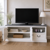 Weißes TV-Lowboard im Landhausstil Holz Bild 2
