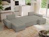 U-förmiges Ecksofa mit Schlaffunktion, genähter Sitz, zwei Armlehnen und losen Kissen - UMBRIA U - Hellgrau Boucle Bild 3