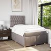 vidaXL Boxspringbett mit Matratze Taupe 120x200 cm Stoff 3293558 Bild 5