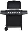 vidaXL Gasgrill, mit 6 Flammen, Stahl Schwarz, 112 x 54 x 98 cm Bild 2