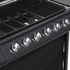 vidaXL Gasgrill, mit 6 Flammen, Stahl Schwarz, 112 x 54 x 98 cm Bild 4