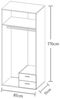 Stella Trading 'Base' Kleiderschrank, Sonoma Eiche, 81 x 176 x 51 cm (B/H/T) Bild 4